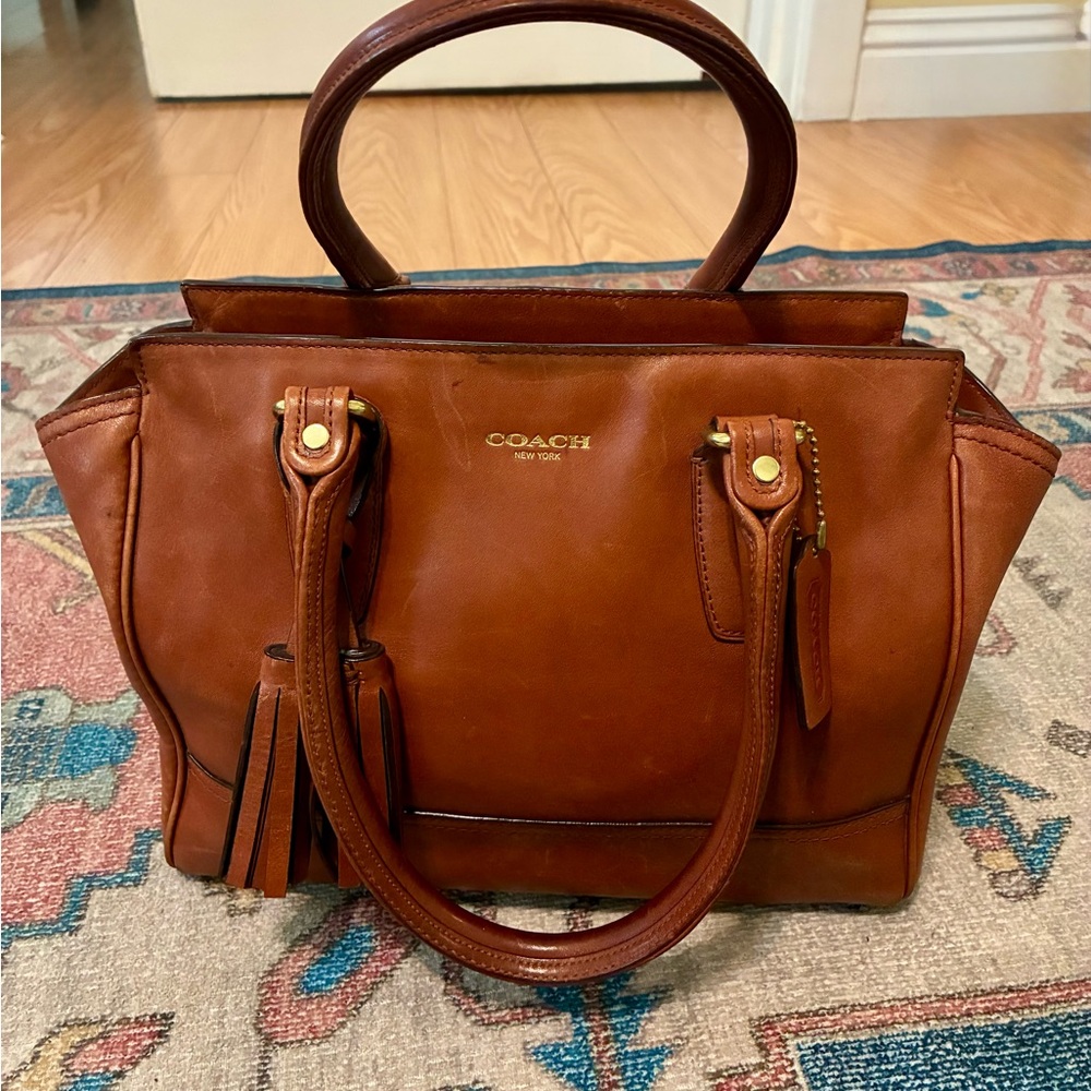 Coach Brown Leather Satchel with Gold Hardware
